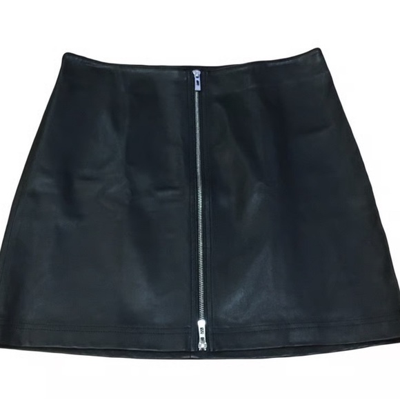 NWT Avec Les Filles Leather Skirt, Sz 4 - Picture 1 of 8